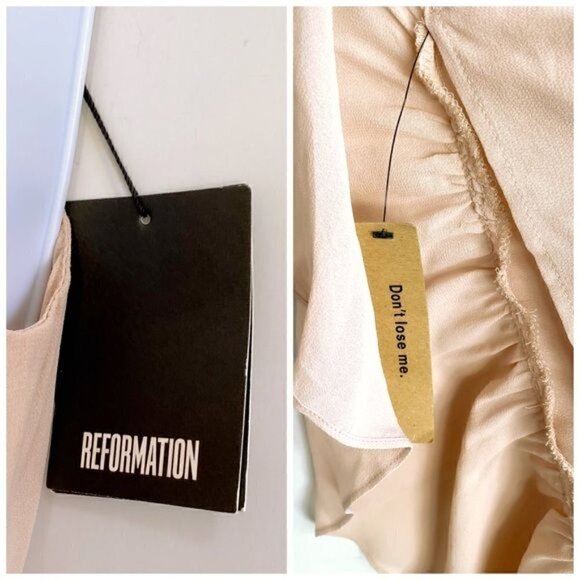 Reformation Cabo Midi Wrap Dress in Champagne Size L, NWT - Picture 7 of 11